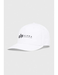 Βαμβακερό καπέλο Alpha Industries χρώμα: άσπρο