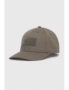 Βαμβακερό καπέλο Alpha Industries χρώμα πράσινο 168903.257