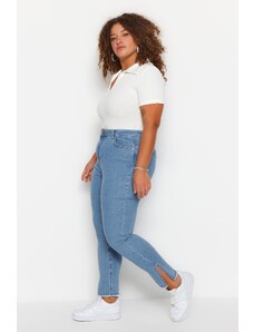 Trendyol Curve Plus Size Jeans - Μπλε - Κοκαλιάρικο