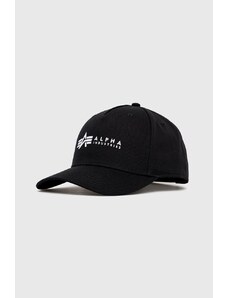 Βαμβακερό καπέλο Alpha Industries χρώμα μαύρο 126912.03