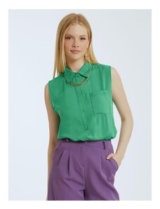 Celestino Αμάνικο πουκάμισο με τσέπη πρασινο για Γυναίκα