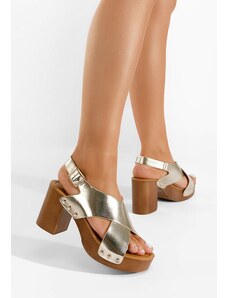 Zapatos Πέδιλα με χοντρο τακουνι Azalea χρυσο