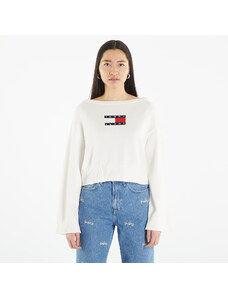 Tommy Hilfiger Γυναικεία πουλόβερ Tommy Jeans Lw Center Flag S Pullover White