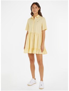 Tommy Hilfiger Ανοιχτό κίτρινο γυναικείο πουκάμισο φόρεμα Tommy Jeans - Κυρίες