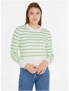 Πράσινο κρεμ γυναικείο ριγέ πουλόβερ Tommy Hilfiger - Γυναικεία