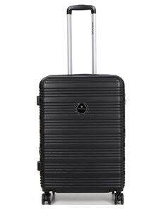 WORLDLINE Βαλίτσα μεσαία Worldlile μαύρη ABS με τέσσερις ρόδες GW4H26 - 27922-01