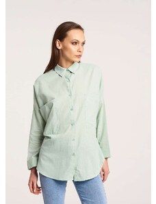 KATELONDON Βαμβακερό πουκάμισο με διπλή τσέπη - Φυστικί