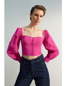 Trendyol Μπλούζα - Ροζ - Εφαρμοστό