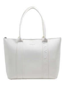 Γυναικεία τσάντα shopper REPLAY FW3439.000 A0363B.001 λευκό
