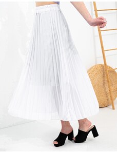 INSHOES Maxi φούστα πλισέ Λευκό