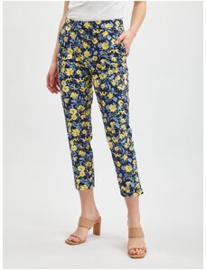 Orsay Κίτρινο-Μπλε Γυναικεία Shortened Flowered Pants - Γυναικεία