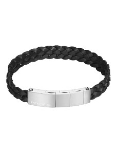POLICE Bracelet Indy | Black Leather - Silver Stainless Steel PEAGB0009501