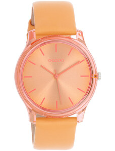 OOZOO Timepieces - C11141, Orange case with Orange Leather Strap