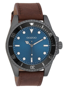 OOZOO Timepieces - C11116, Grey case with Brown Leather Strap