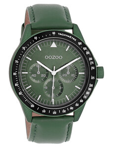 OOZOO Timepieces - C11111, Green case with Green Leather Strap