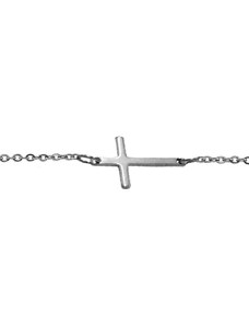 Jt Unisex ατσάλινο βραχιόλι σταυρός με αλυσίδα