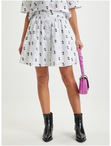 Λευκό Γυναικείο Σορτς/Φούστες με Σχέδια KARL LAGERFELD x Disney - Γυναικεία