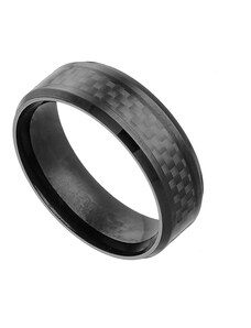AMOR AMOR Δαχτυλίδι Βέρα Από Ατσάλι Μαύρη AS31044
