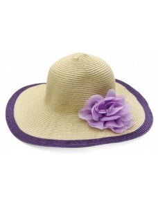 Καπέλο ψάθα μπέζ λουλούδι 614 OEM