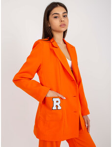 Fashionhunters Πορτοκαλί oversized μπουφάν με μπαλώματα