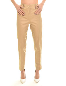 Forel Cigarette Trousers With Slits-Beige