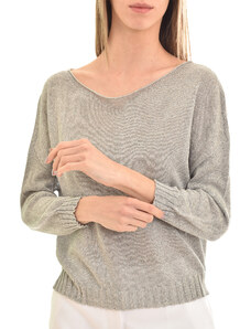 Motel Lurex Knit Sweater-Silver