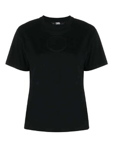 KARL LAGERFELD T-Shirt Cut Out Fashion T-Shirt 231W1708 999 black