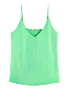 MAISON SCOTCH Top Jersey Tank With Woven Front 171779 SC5704 bright parakeet