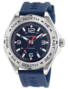 NAUTICA Clearwater Beach - NAPCWS304, Silver case with Blue Rubber Strap
