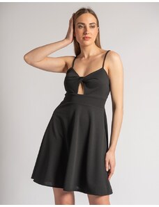 INSHOES Μονόχρωμο μίνι φόρεμα με άνοιγμα στο στήθος Μαύρο