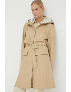 Αδιάβροχο παλτό Rains 18130 Curve Jacket γυναικείο, χρώμα: μπεζ