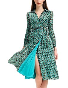 DIANE VON FURSTENBERG Φορεμα Dvf Phoenix Dress DVFDW1R008FGSTQ fleurgeo summer turquoise