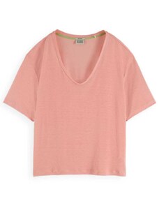 MAISON SCOTCH T-Shirt Soft V-Neck T-Shirt 171790 SC5696 blush peach