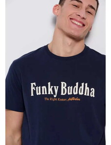 Ανδρικό T-Shirt με Τύπωμα Funky Buddha FBM007-021-04 ΣKOYPO MΠΛE