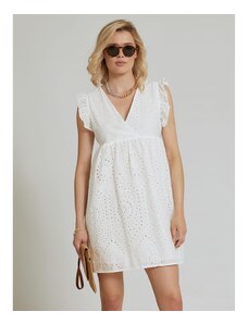 Celestino Κεντητό διάτρητο mini φόρεμα λευκο για Γυναίκα