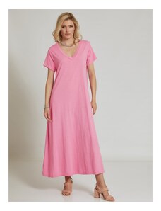 Celestino Βαμβακερό maxi φόρεμα ροζ για Γυναίκα