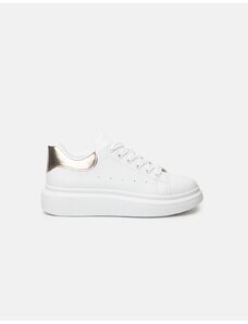 INSHOES Basic sneakers με κορδόνια και διπλή σόλα Λευκό/Σαμπανί