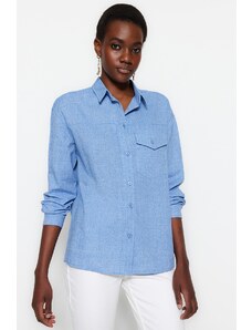 Trendyol Shirt - Μπλε - Κανονική εφαρμογή