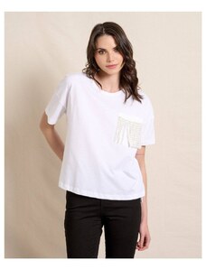 PASSAGER T-shirt με κρόσια Λευκό