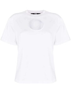 KARL LAGERFELD T-Shirt Cut Out Fashion T-Shirt 231W1708 100 white