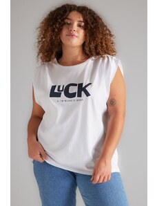 Trendyol Curve Plus Size T-Shirt - Λευκό - Κανονική εφαρμογή