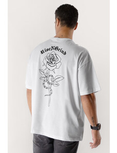 UnitedKind Rise N Grind, Oversized, T-Shirt σε λευκό χρώμα