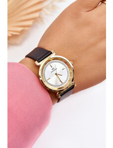 Kesi Γυναικείο δερμάτινο ρολόι Giorgio&Dario Classic Black