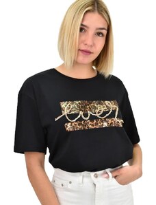 Potre Γυναικείο T-shirt με στρας και σχέδιο animal print