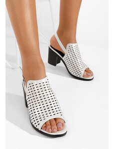 Zapatos Πέδιλα με χοντρο τακουνι Ortella λευκά