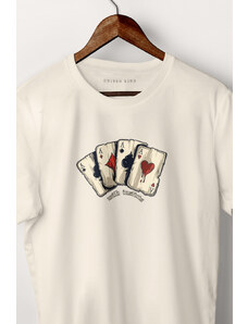 UnitedKind Wild Cards, T-Shirt σε εκρού χρώμα