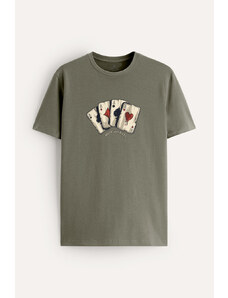 UnitedKind Wild Cards, T-Shirt σε χακί χρώμα