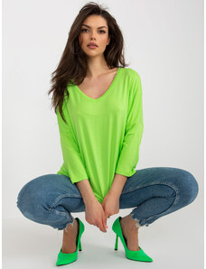 Fashionhunters Γυναικεία μπλούζα Lime basic