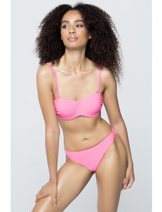 Homewear Bikini ροζ Strapless με μπανέλα και ενίσχυση και σλιπ