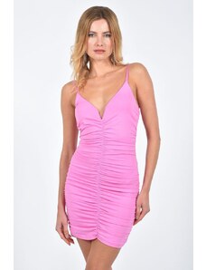 Enter Fashion Γυναικείο υφασμάτινο ροζ φόρεμα